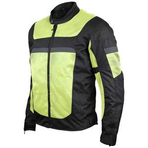 Men's Windbreaker HiVis Mesh/Textile CE Armor Motorcycle Jacket